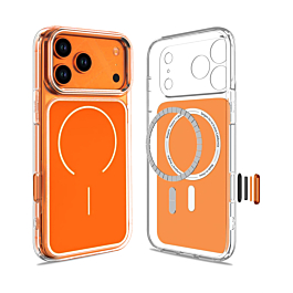 Premium Clear Case with MagSafe for iphone 17 Pro - Orange