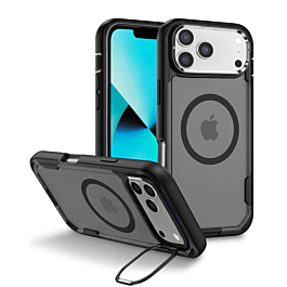Matte Case with MagSafe and camera Kickstand for iphone 17 Pro - Black