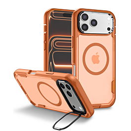 Matte Case with MagSafe and camera Kickstand for iphone 17 Pro - Orange