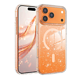 Glitter case with Magsafe for iphone 17 Pro Max - Orange