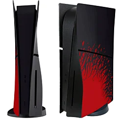 Faceplate Cover (BLACK & RED) (4 Piece Set) for PlayStation 5 Slim Disc Edition