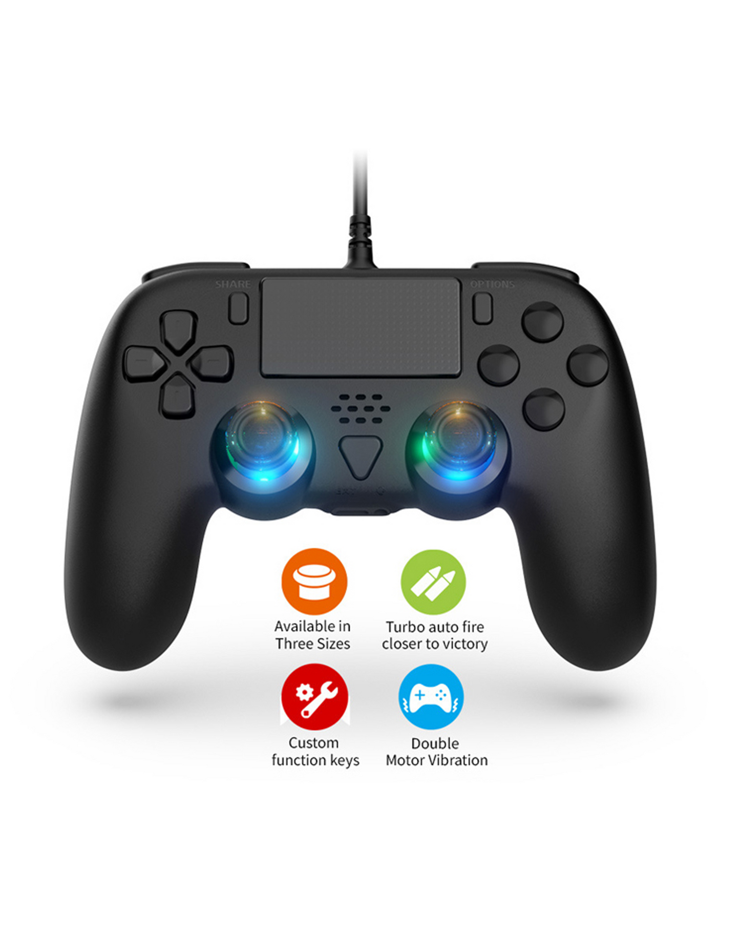 Dobe Wired Controller with Vibrator and Extra Buttons for PlayStation 5 Series