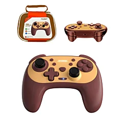 Dobe Racoon Style Wireless Controller with Protective Case for Switch / PC / PlayStation 3 / 4 (Yellow / Brown)
