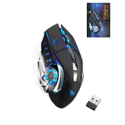 Bluetooth 6 Button 7 Color RGB Low-Latency Wireless Gaming Mouse (2.4g)