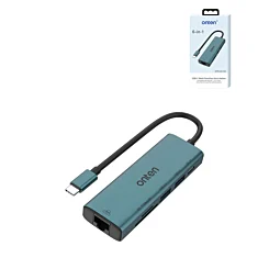 Onten 6in1 USB C Expander (Ethernet + microSD / SD Card Reader + USB 2.0 + USB 3.0 + 5v Input)