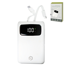 POMGEAR Power4Connect Rapid Charge Portable Power Bank with Digital Display (WHITE) (5000mAh)