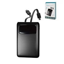 POMGEAR Power4Connect Rapid Charge Portable Power Bank with Digital Display (Black) (5000mAh)