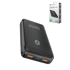 PowerPeak Dual USB Charging Ports Power Bank (BLACK) (5000 mAh)