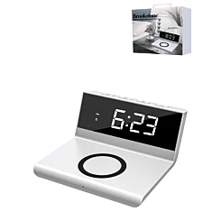 Brookstone Alarm Clock Wireless Charging (10W) (WHITE)