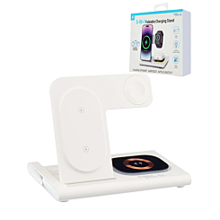 3-in-1 Wireless Charger Stand Fast Charging Station (WHITE)