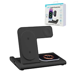 3-in-1 Wireless Charger Stand Fast Charging Station (Black)