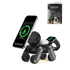 4-in-1 Dog Wireless Charger Stand & Touch Nightlight (15W) (BLACK)