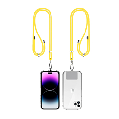 Mobile Phone Straps with Card Holder (2ft) - YELLOW
