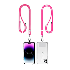 Mobile Phone Straps with Card Holder (2ft) - PINK