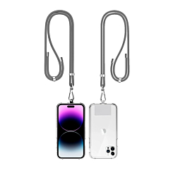 Mobile Phone Straps with Card Holder (2ft) - Gray