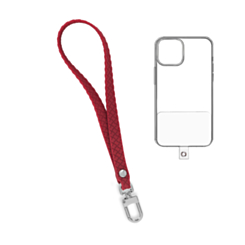 Silicone Braided Wrist Lanyard (0.4ft) (WINE RED)