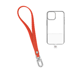 Silicone Braided Wrist Lanyard (0.4ft) (RED)