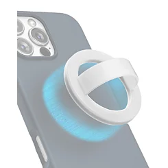 Silicone Magnetic Mount 360 Rotation Finger Smartphone Stand -WHITE