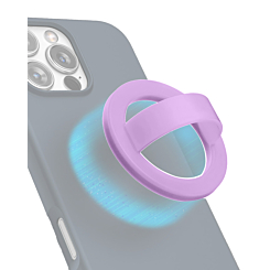 Silicone Magnetic Mount 360 Rotation Finger Smartphone Stand - Light Purple