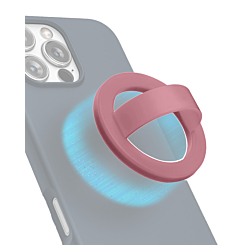 Silicone Magnetic Mount 360 Rotation Finger Smartphone Stand - Sand Pink