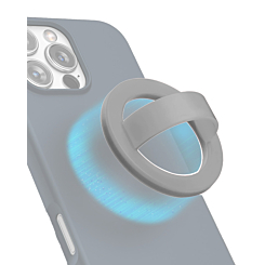Silicone Magnetic Mount 360 Rotation Finger Smartphone Stand - Gray