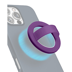 Silicone Magnetic Mount 360 Rotation Finger Smartphone Stand - Dark Purple