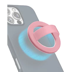 Silicone Magnetic Mount 360 Rotation Finger Smartphone Stand - Pink