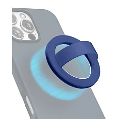 Silicone Magnetic Mount 360 Rotation Finger Smartphone Stand - Blue