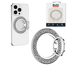 EVO PO1 Magnetic Phone Ring Compatible with Wireless Charging (Silver)
