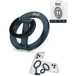 EVO FlexRing Magnetic Phone Holder with Kickstand Support & Wireless Charging (BLUE)