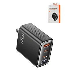 Toocki 67W USB A+ 2x USB C Super Fast GaN Charger (BLACK)