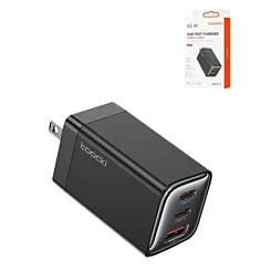 Toocki 65W USB A+ 2x USB C Fast GaN Charger (BLACK
