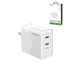 Esoulk EK2005 Dual USB C Wall Charging Plug (WHITE) (65W)