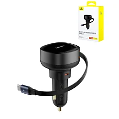 BASEUS Enjoyment Pro Car Charger with Built in USB-C Cable (60w)