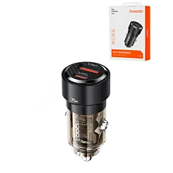 Toocki PD USB C+A Transparent Car Charger (BLACK) (75W)