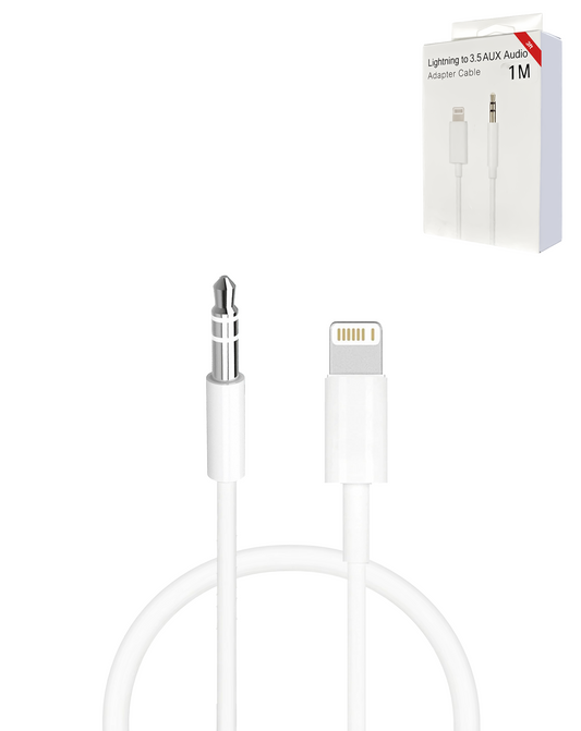 USB L-AUX Headphone Jack Cable (WHITE) (3ft)