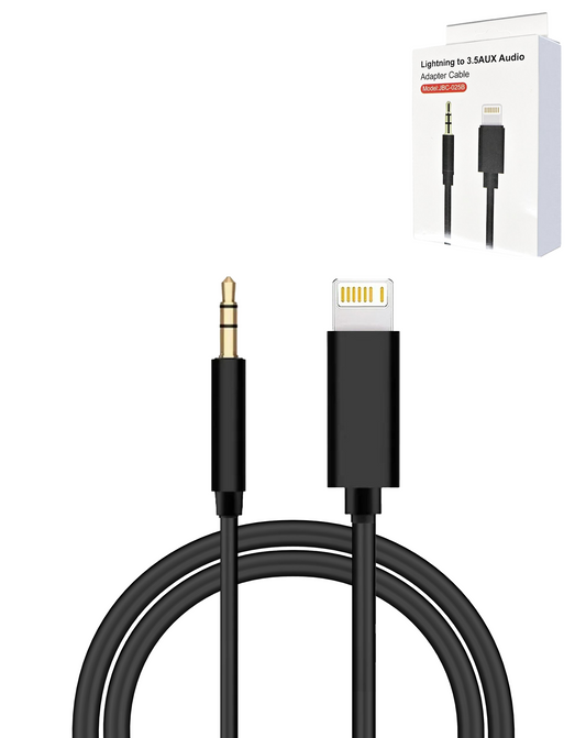 USB L-AUX Headphone Jack Cable (BLACK) (6ft)