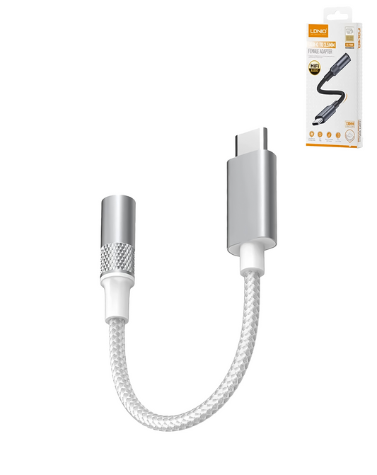 LDNIO LSY80c USB C to AUX Female Audio Adapter (WHITE)