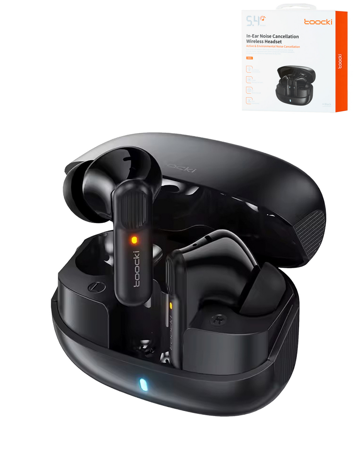 Toocki Hi-Fi Active Noice Cancelling Wireless Earbuds (Black)