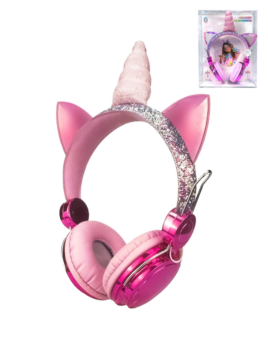 Uni Corn Kids Wired Headphones with Microphone (PINK)