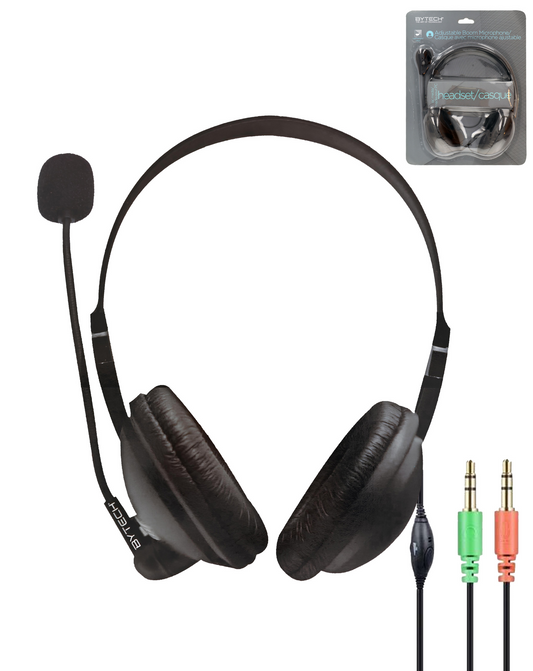 Bytech Media Headset with Microphone (BLACK)