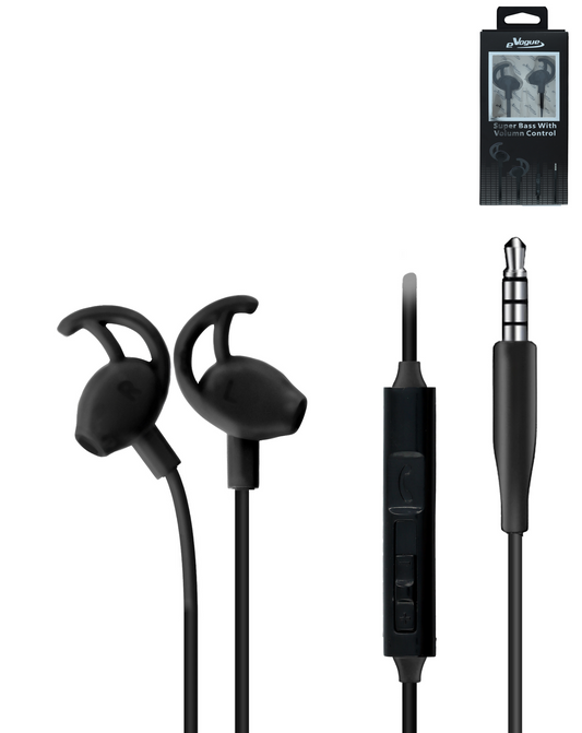 eVogue Super Bass Headphone with Volume Control - BLACK