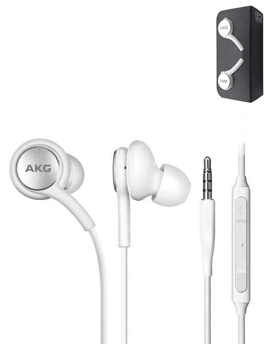 AKG Galaxy S10 Stereo Headphones with Microphone and Volume Buttons (White)