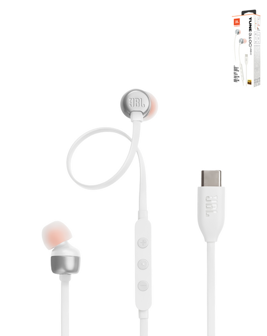 JBL Tune 310C Wired In-EAR Headphones - WHITE