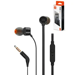 JBL Tune 110 Wired In-Ear Headphones (ECO PKG) (BLACK)