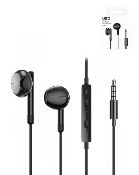 Urban by PowerPeak Sound Gear Earbuds AUX (3.5mm) (BLACK)
