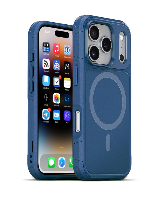 xBase by PowerPeak ProTech MagSafe Compatible Rugged Armor Protective Case (Blue) for iPhone 17 Pro / 18 Pro