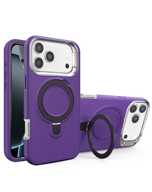 Support Heavy Duty Case with Wireless Charging Kickstand for iPhone 17 Pro / 18 Pro (PURPLE)