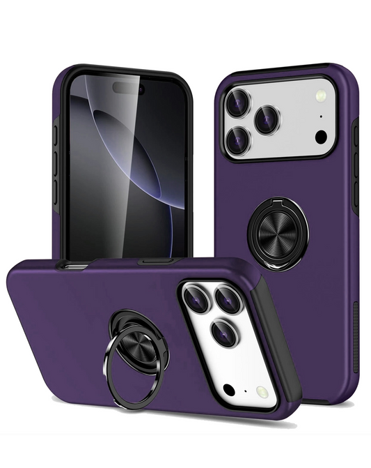 Dual Layer Case with Magnetic Ring for iPhone 17 Pro / 18 Pro (Purple)