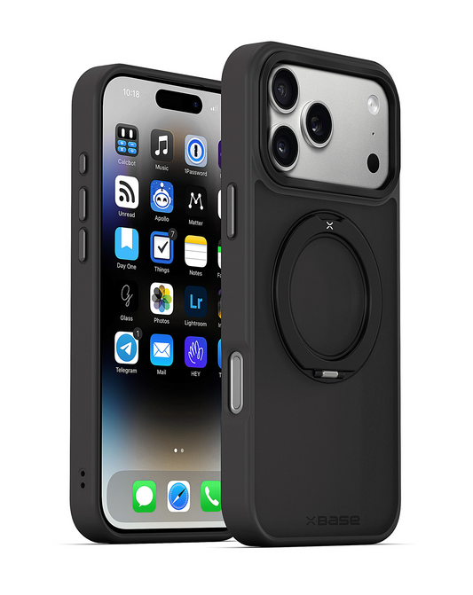 xBase by PowerPeak DuoHybrid with Kickstand MagSafe Protective Case (Black) for iPhone 17 Pro / 18 Pro